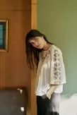 EMBROIDERED-YOKE BLOUSE