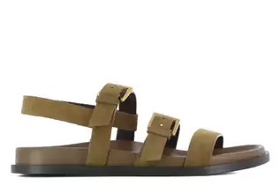 Sandalias planas marrones de piel mujer LAIA