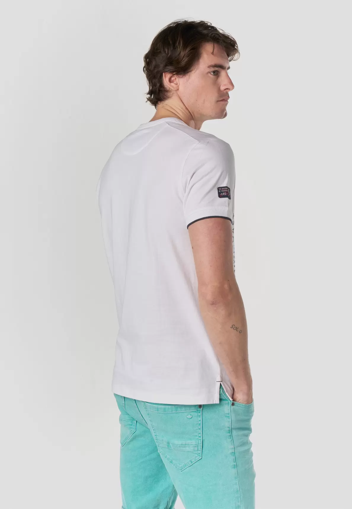 Men's Henley Short Sleeve T-Shirt Nautical Print - Koroshi