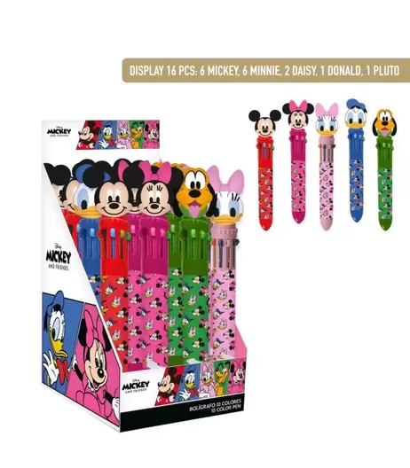 BOLIGRAFO 10 COLORES MICKEY Y SUS AMIGOS 1 UNIDAD