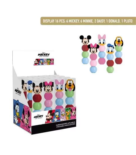 SUBRAYADORES APILABLES MICKEY Y AMIGOS 1 UNIDAD