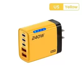 Cargador de pared 240W carga rápida USB tipo C EE. UU. para teléfono Samsung iPhone Android.