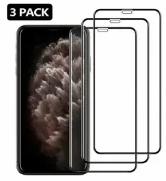 3 protectores de vidrio templado de cobertura completa para iPhone 11 12 13 14 15 16 17 Pro Max