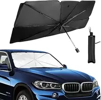Foldable Car Windshield Sun Shade - Compact UV and Heat Blocking Cover for Most Sedans, Trucks and SUVs