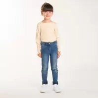 Vaqueros slim en denim efecto lavado niña