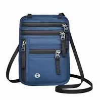 RFID Blocking Neck Wallet for Passport, Lightweight Travel Bag for Men Women, Blue, 6 x 10.6 x 0.37 inches, RFID Blocking Passport Neck Wallet