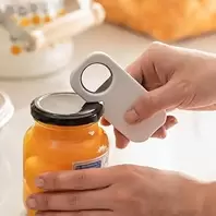 3 in 1 Magnetic Bottle Opener, Can Opener and More White Stainless Steel Manual Kitchen Gadget for Beer and Soda Cans Wall Mount and Portable for Home Camping Bar (1