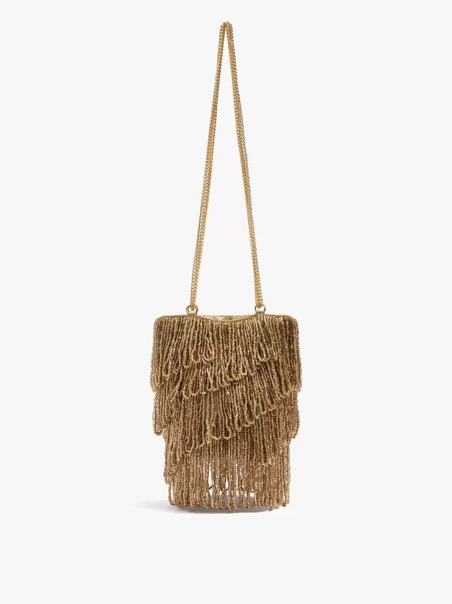 Bolso de fiesta con flecos de abalorios
