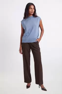 Slinky Drape High Neck Knitted Tank Top