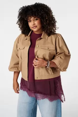 Chaqueta utility con mangas abullonadas