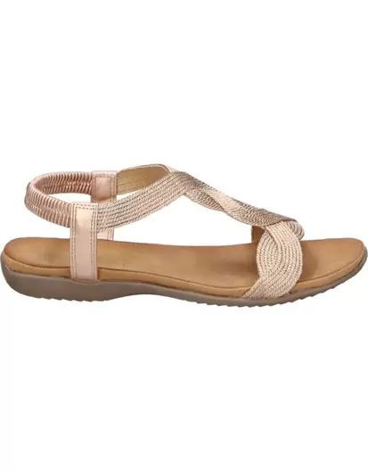 Sandalia Plana en Color Bronce abz23572 para Mujer