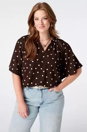 Top con estampado y escote en V