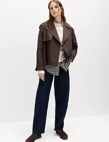 Gabardina corta 100% algodón