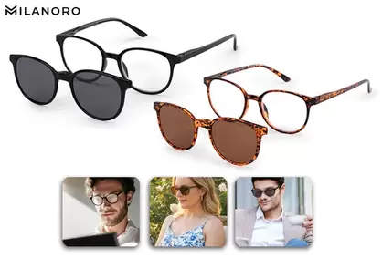 Gafas de lectura 2 en 1 con clip magnético para el sol