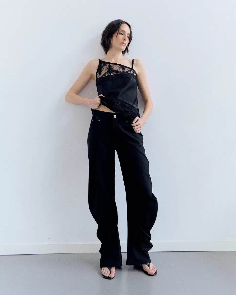 Pantalón de pernera curva negro - Jones