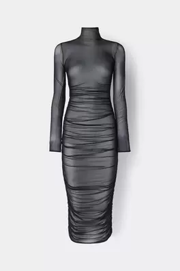 Vestido Manga Larga de Tul