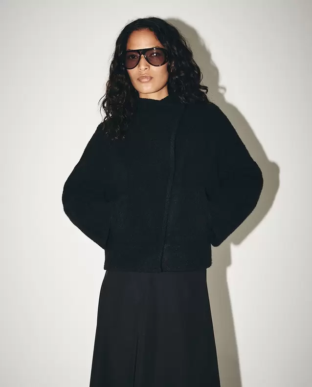 Cazadora cruzada rizo