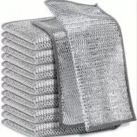 8 Miracle Cleaning Cloths - Ultra Durable Mesh Microfiber Set - Easy to Clean, Dry and Wet, Ideal for Dishes, Metal Surfaces and Much More - Scratch Free Kitchen Genius