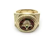 Sello oro 18k con circonita