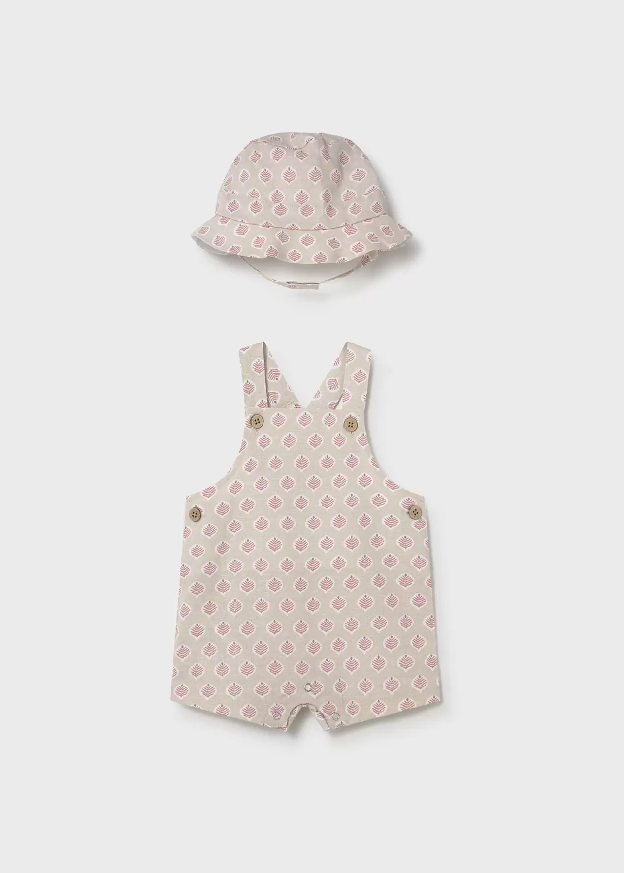 Peto estampado con gorro recién nacido
