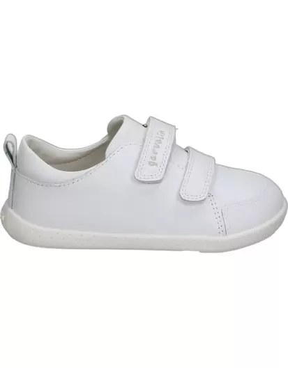 Zapatillas de Piel Infantiles Barefoot 241300-c050 en Color Blanco