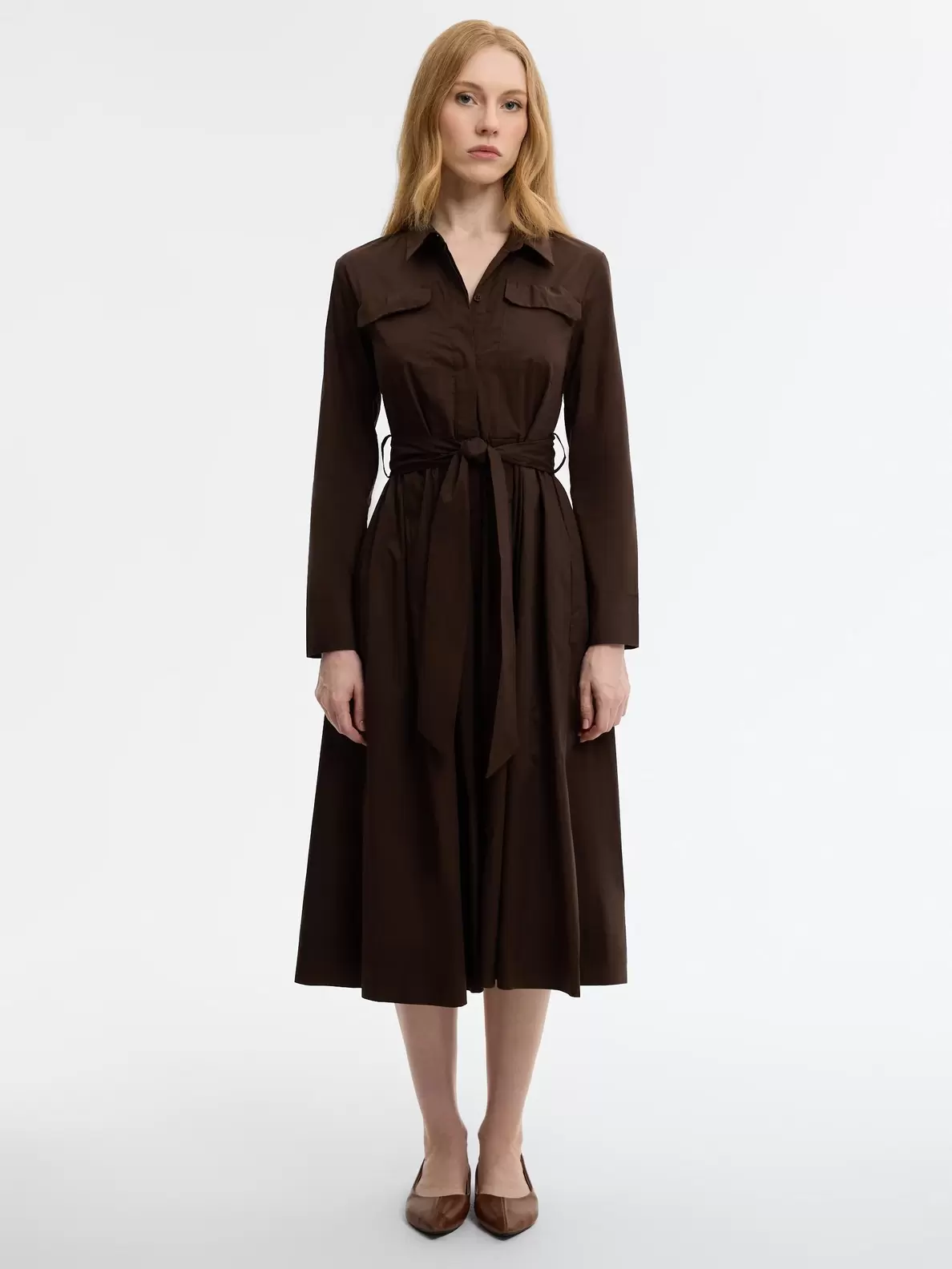 Vestido camisero midi...