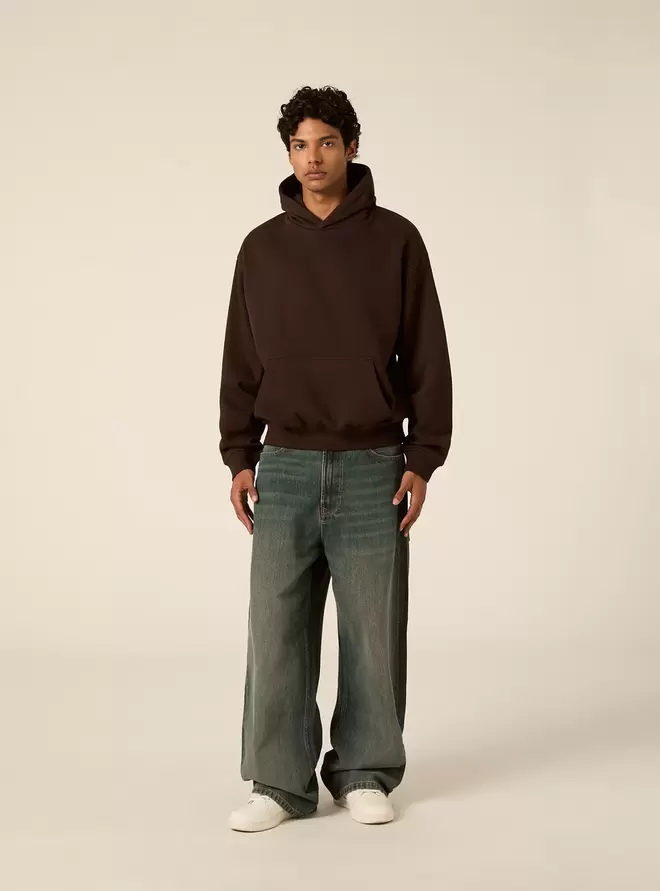 Sudadera con capucha corte boxy