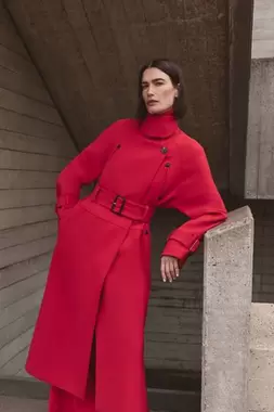 Wool Tailored Trench Coat