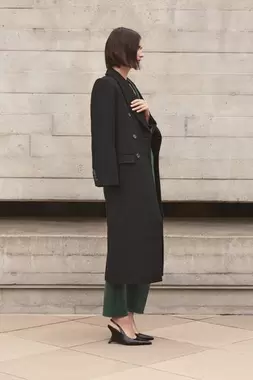 Forever Wool Double Breasted Tailored Midi Coat
