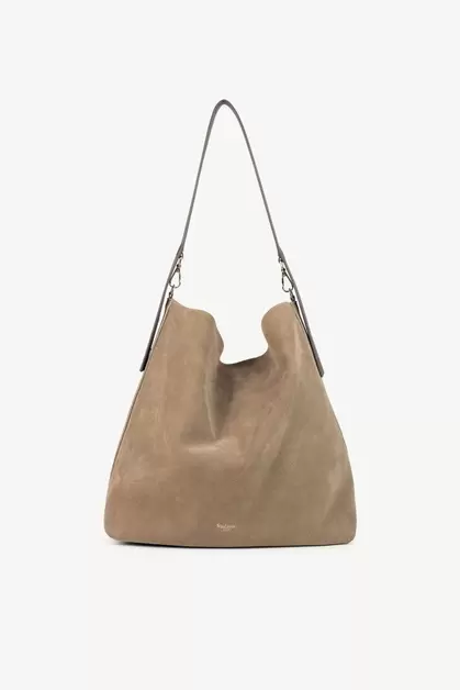 Bolso hobo grande en piel de serraje