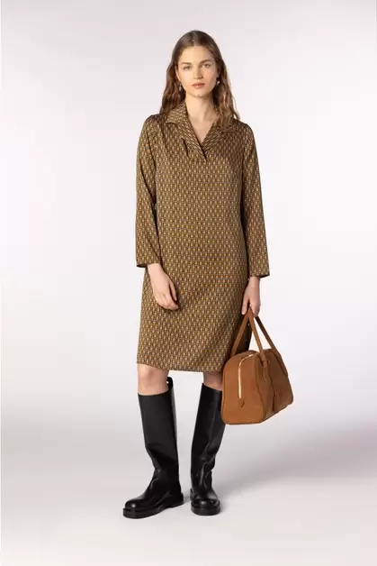 Vestido midi de twill estampado
