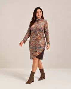 Vestido Estampado De Punto Multicolor