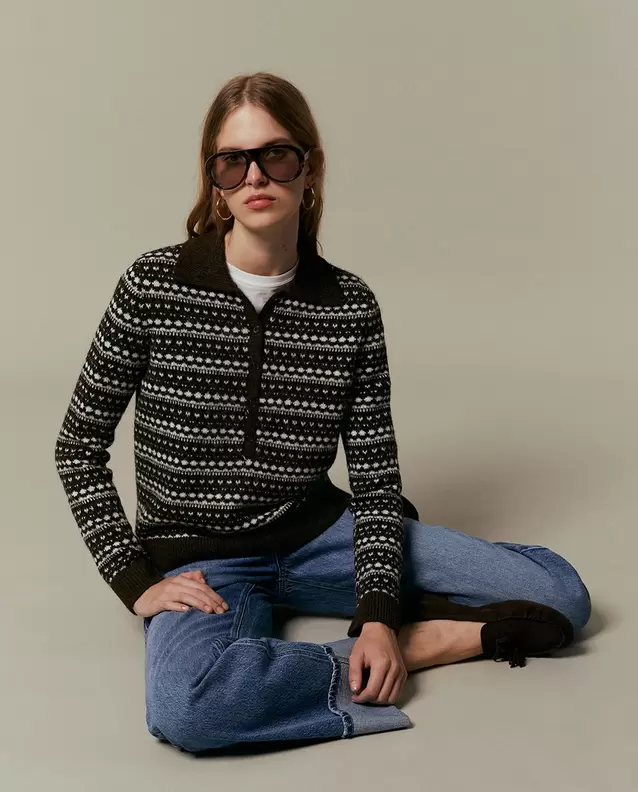 Jersey cuello polo jacquard