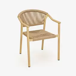 Silla de jardín de aluminio y ratán sintético Florida 56x60x78cm