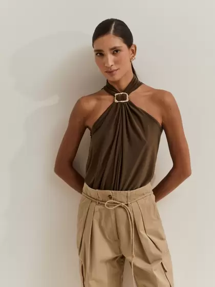 Top halter de punto