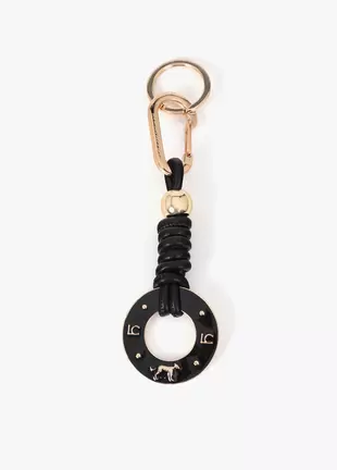 Keychain with Knot and Lacquered Piece with Leopards and LC
