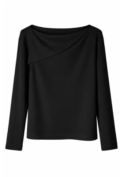 T-shirt asymmetric NEGRO