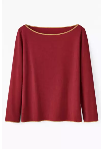 T-shirt cinta oro barco GRANATE
