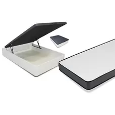 Conjunto de canapé y colchón Ahorro 135x190cm. blanco