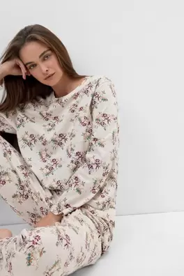 Pijama Largo de Algodón Superior Estampado Pretty ...