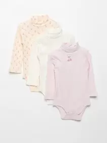 Pack de 3 bodies de cuello alto