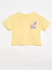 Camiseta corte holgado con estampado en espalda y pecho