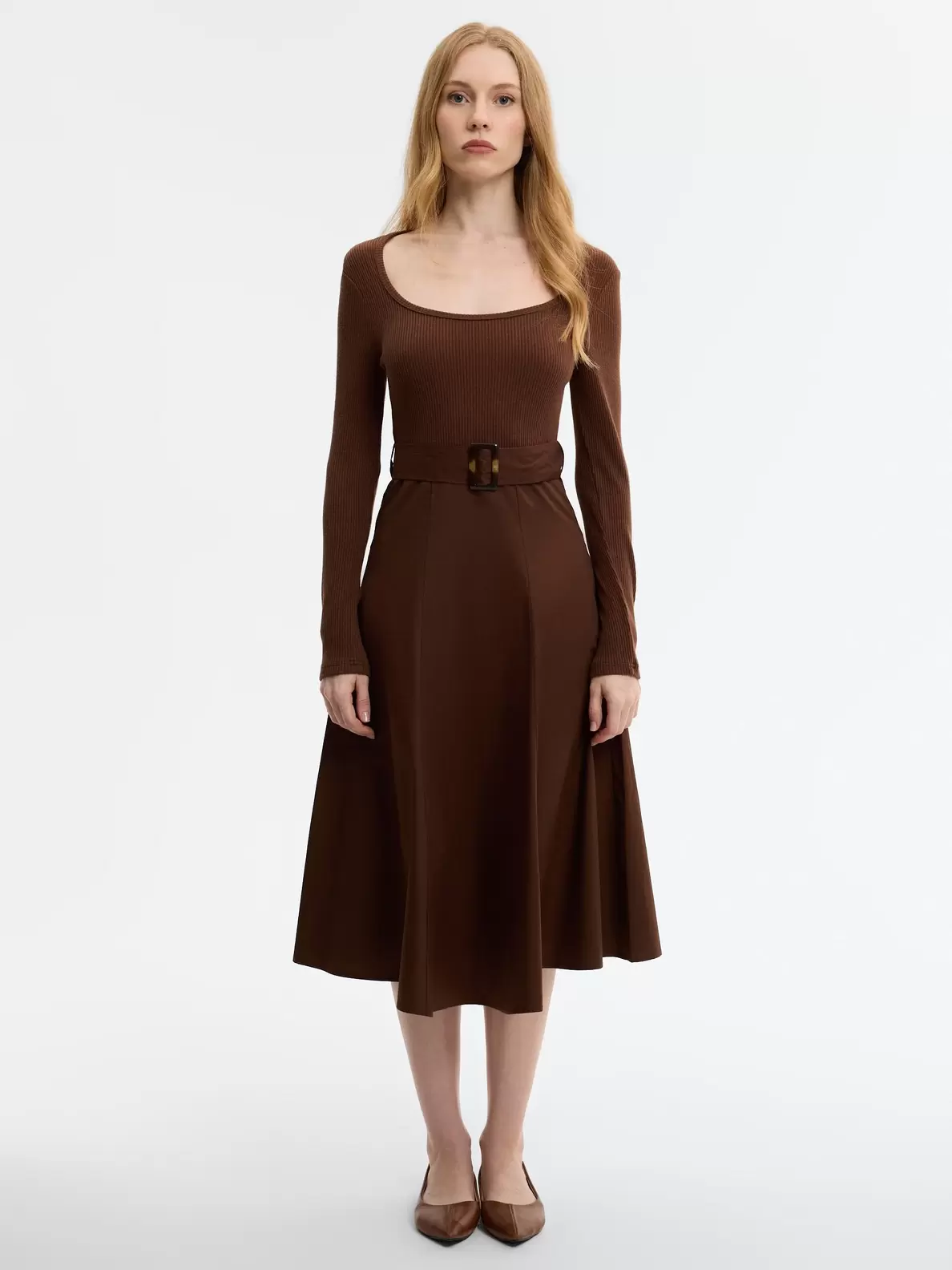 Vestido midi combinado