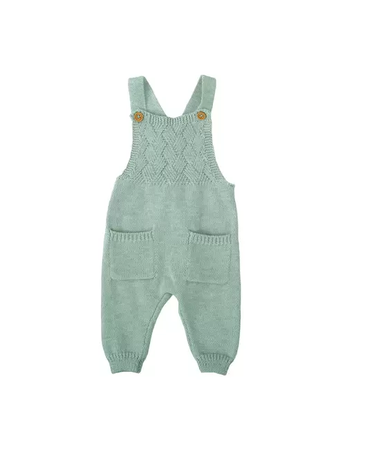 Baby Sage Knit Heirloom Overalls | The "Heritage Comfort" Essential