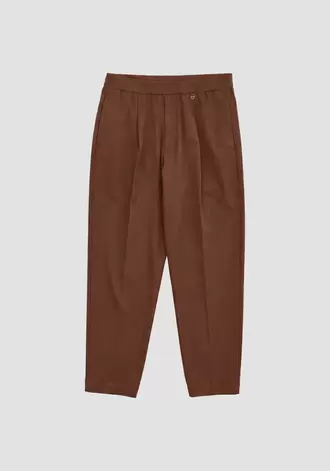 Pantalones "Seth" color tabaco regular fit al tobillo en viscosa elástico