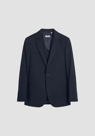 Chaqueta "Kramer" azul marino slim fit en sarga elástica de algodón