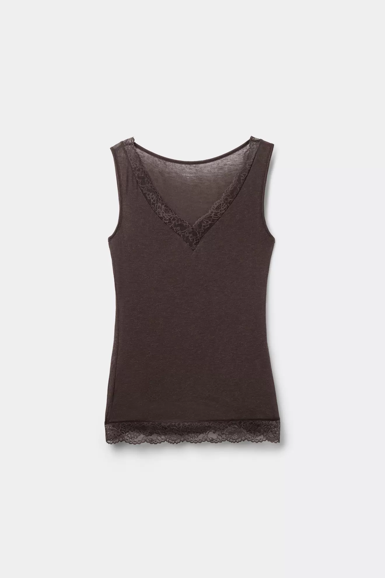 Camiseta de Tirantes Ultraligera de Lana Merino Y Encaje