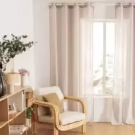 Gisela - Cortina (a la unidad) con ojales beige, 140x250 cm