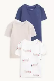 De 3 - aviones - camisetas de manga corta para bebé - con textura