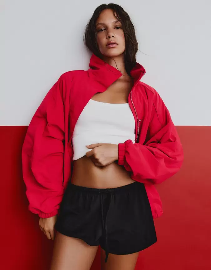 Cazadora nylon oversize manga murciélago